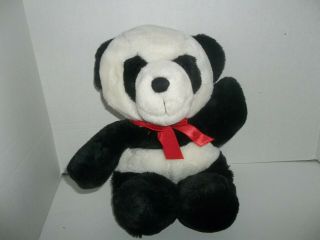 Vintage 1987 Dakin Cuddles Stuffed Plush White Black Teddy Bear Panda 14 " Tall