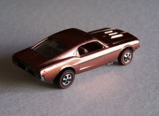 Hot Wheels Redline 1968 Custom Mustang Copper/Brown Tan Interior 2