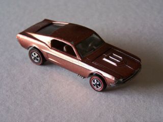 Hot Wheels Redline 1968 Custom Mustang Copper/Brown Tan Interior 3