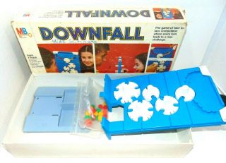 Vintage 1970 Downfall Board Game Gears Milton Bradley Strategic 100 Complete
