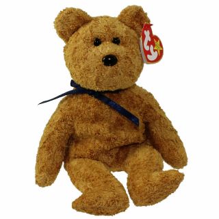 Ty Beanie Baby - Fuzz The Bear (9 Inch) - Mwmt 