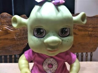 RARE 2007 Shrek the Third Babble & Play Ogre Baby Doll Robotic Talks Moves 2
