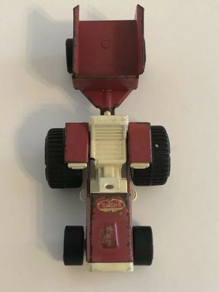 Vintage Tonka Tractor And Cart Red/White Pressed Steel 3