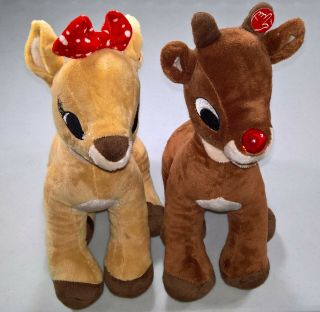 Rudolph The Red Nosed Reindeer & Clarice Plush/stuffed Toy W/ Lights - Dan Dee