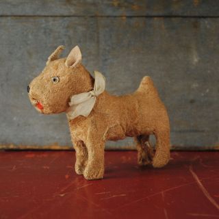 Vintage Toy Dog Terrier Squeaker Glass Eyes 1950 