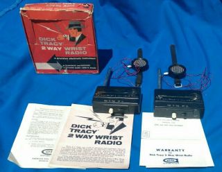 1960 Dick Tracy 2 - Way Wrist Radio Communicator Set (pair)