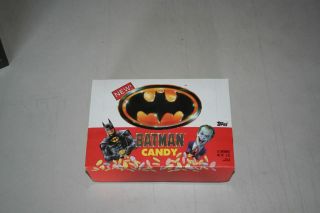 Box W/24 Containers Of 1989 Topps Batman / Joker Candy Head Dispenser 545