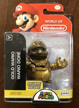 World Of Nintendo Gold Wario - 2.  5 " Wave 1 - 1 Figure Walgreens Exclusive - Mario
