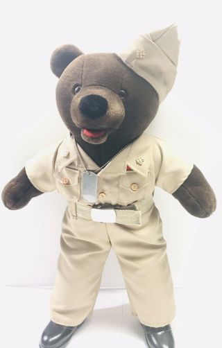 Vintage 1989 Bear Force Of America Plush Navy / Military Bear 19 " Tall