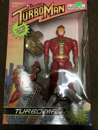 Talking Turbo Man 13.  5 Inch Action Figure Jingle All The Way Schwarzenegger