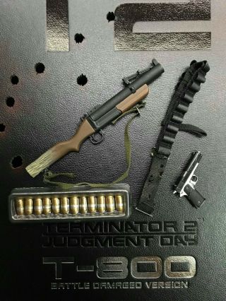 1/6 Hot Toys Terminator Dx13 T800 T - 800 Battle Grenade Launcher Pistol