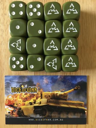 Dice Of War 16 Us American Armored Division Dice 16mm Flames Of War Bolt Action