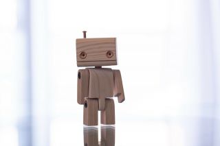 Limited Edition Scandinavian Wooden Robot Hand Crafted by Swedish Artisan 3