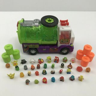 The Trash Pack Sewer Truck Purple Green Retired,  35 Trashies And Trash Cans