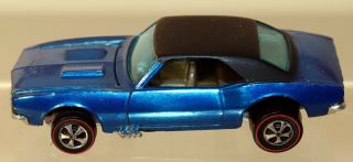 Dte 1968 Hot Wheels Redline 6208 Metallic Blue Custom Camaro W/brown Interior
