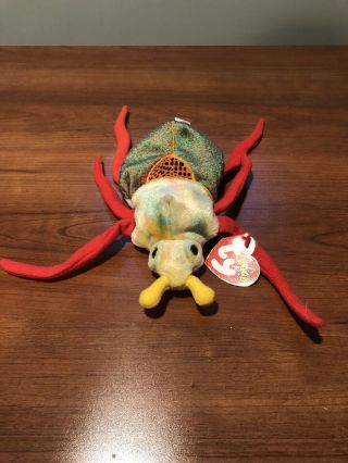 Vintage Rare Retired Ty Beanie Baby Scurry The Beetle 2000