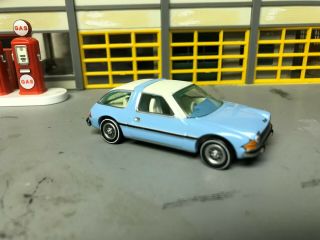 1/64 1977 Amc Pacer /baby Blue/white Vinyl Top/white Int/6cyl.  - Auto/rubber Ww