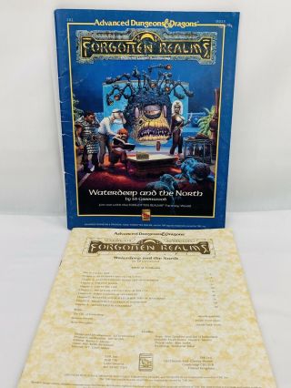 Forgotten Realms 1st Edition - Fr1 - Waterdeep And The North Ad&d No Map
