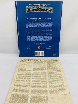 Forgotten Realms 1st Edition - FR1 - WATERDEEP AND THE NORTH AD&D No MAP 2