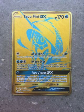 Pokemon Tcg Cards Tapu Fini Gx Sv92/sv94 Hidden Fates Gold Secret Rare