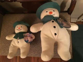 Large And Small Raymond Briggs The Snowman Plush Pair By Eden Toys With Tags