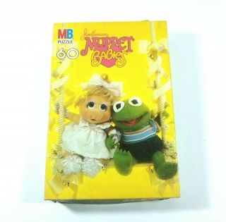 Vintage 1984 Jim Henson Muppet Babies Kermit Miss Piggy Puzzle