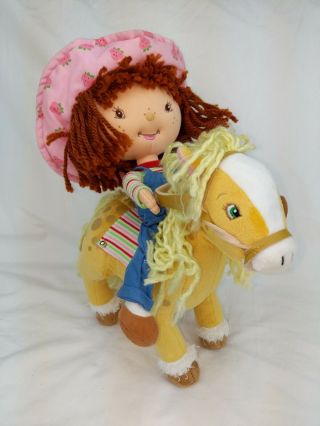 Bandai Strawberry Shortcake Riding Horse Honey Pie Plush Stuffed Animal Doll