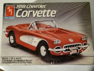 Vintage - 1990 Amt - 1959 Chevrolet " Corvette " Model Kit 1/25