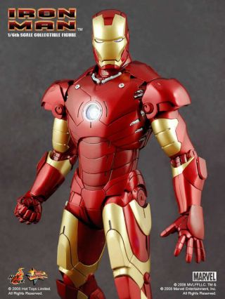 1/6 Hot Toys Iron Man Mark Iii Mms75 Version Marvel Tony Stark Head