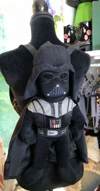 Star Wars Darth Vader 18” Plush Backpack Adjustable Straps Black Kids Bag