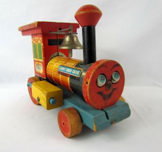 Vintage Fisher Price 161 Looky Chug Chug Locomotive Train 1949 Pull Toy -
