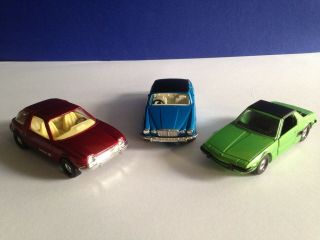 3 Vintage Corgi Amc Pacer; Fiat Xi/9; Jag Xji2c Die Cast Toy Vehicle,