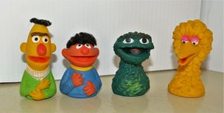 Vintage Sesame Street Finger Puppets Bert Ernie Oscar Big Bird