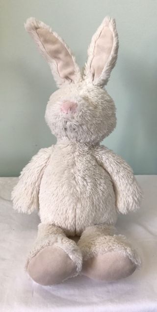 Pottery Barn Plush Rabbit White & Pink Soft Fuzzy Bunny 23” Large Soft Toy Vtg