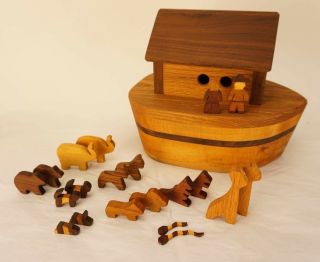 Vintage Hand Crafted Wood Noah 
