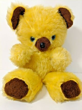 Vintage Teddy Bear Lovey Plush Stuffed Animal Toy Yellow Brown 22 "