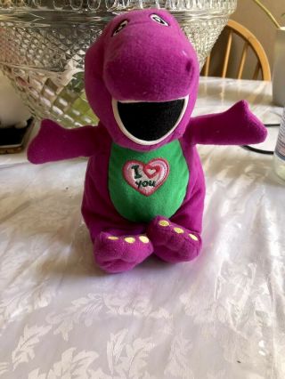 10 " Plush Toy Doll Stuffed Barney The Purple Dinosaur Sings I Love You Song