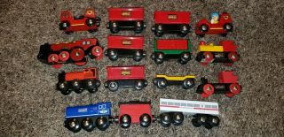 Red Brio Train Set 12 Vintage Metal Cars Engines Plus 3 Train Cars