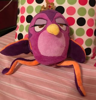 Rare 7” Angry Birds Stella Gale Plush Purple Queen Of Pigs Bendable Tail Feather
