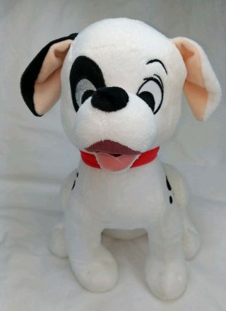 Disney 101 Dalmation Patch Puppy Dog Plush 12 " Sitting Authentic Disney
