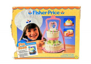 Vintage Fisher - Price 2152 Fun With Food Create - A - Cake Complete