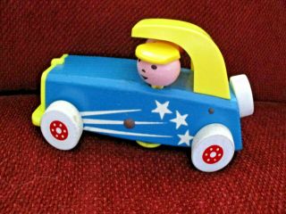 Vintage Fisher Price " Sports Car From 1958 " Plastic Top & Grill; Wooden Body,