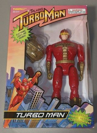 Talking Turbo Man Jingle All The Way Movie 13.  5 " Action Figure Boxed Complete