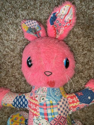 Vintage J.  Swedlin Gund Rabbit Bunny Bright Pink 21”