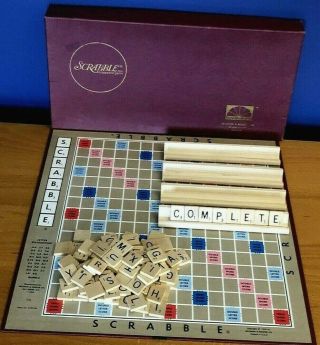 Vintage Scrabble Game 1948 - 1976 Selchow Righter Complete 100 Letter Tiles