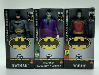 Batman Joker Robin - Batman Missions 80 Years 6 " Action Figures Mattel Toy Set