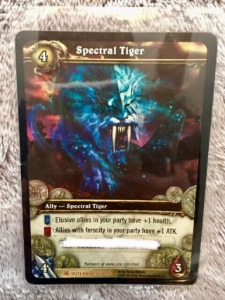 Spectral Tiger Loot Card Used/scratched Wow Fires Of Outland Mint/near