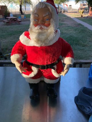 Vintage 1950s My Toy Santa Claus Rubber Face Stuffed Plush 24 " Doll Christmas