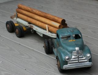 Lincoln Toys Canada Lumber Hauling Toy Truck Made In Windsor Ontario C1955