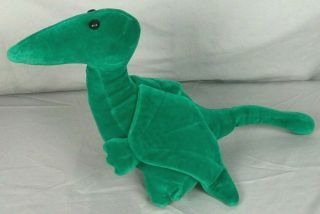 Vintage Manhattan Toy Green Pterodactyl Stuffed Animal Plush Dinosaur Bird 1984
